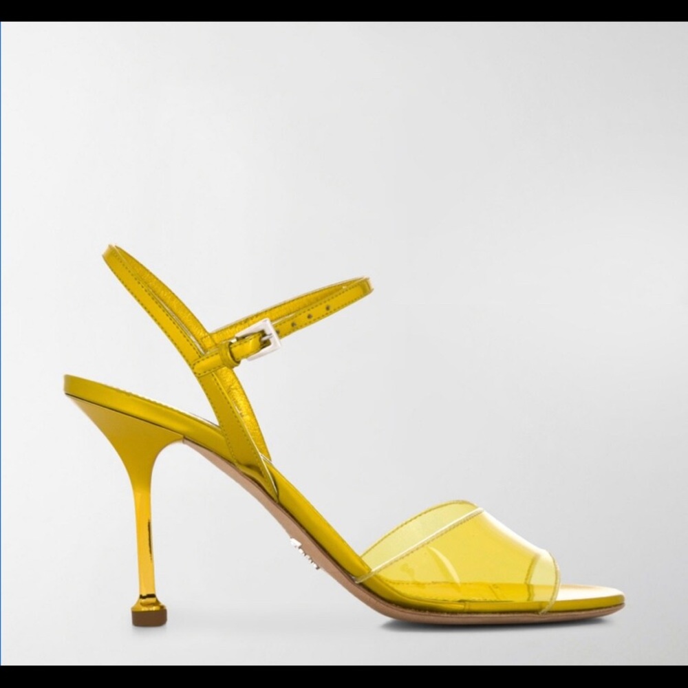 Prada Metallic PVC Leather Heel